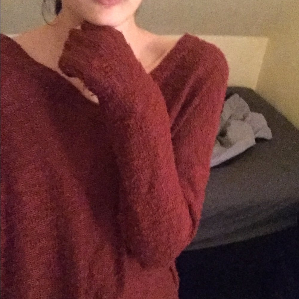 Red v neck sweater